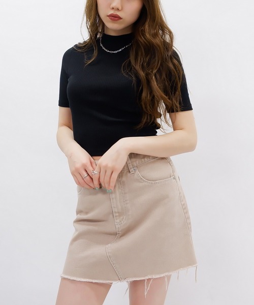 SPIRALGIRL（スパイラルガール）の「カットオフミニスカート（スカート・レディース・ベージュ/ブルー・SMALL/MEDIUM）」の19枚目の写真