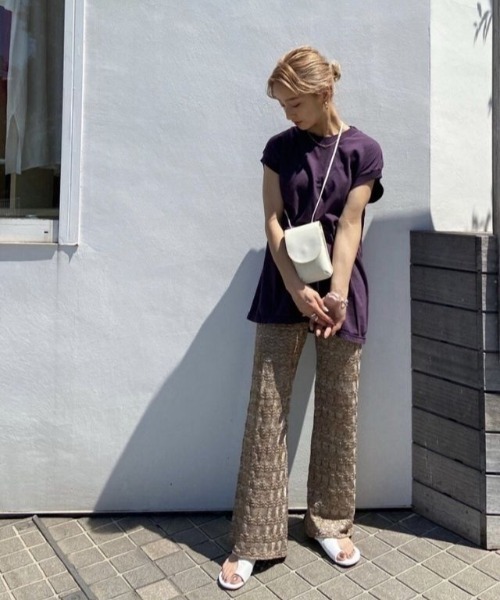 TODAYFUL（トゥデイフル）の「ウォッシュドコットンタンクトップ（タンクトップ・レディース・パープル/クリーム/キナリ・FREE）」の5枚目の写真