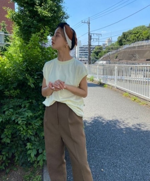 TODAYFUL（トゥデイフル）の「ウォッシュドコットンタンクトップ（タンクトップ・レディース・パープル/クリーム/キナリ・FREE）」の6枚目の写真