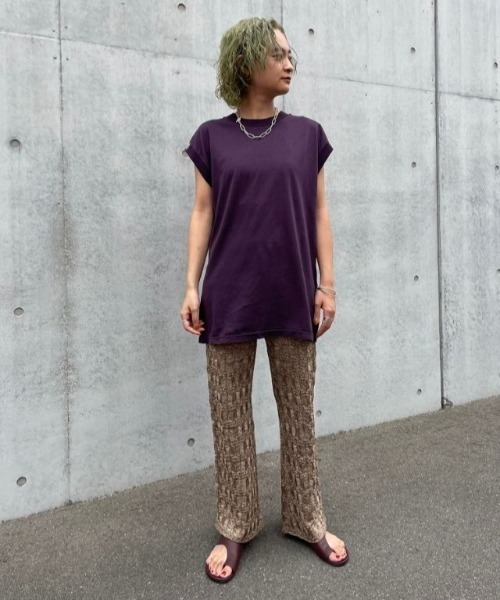 TODAYFUL（トゥデイフル）の「ウォッシュドコットンタンクトップ（タンクトップ・レディース・パープル/クリーム/キナリ・FREE）」の7枚目の写真