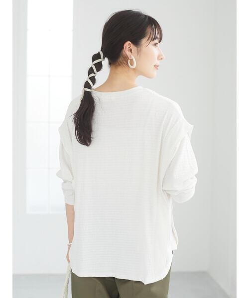 Green　Parks（グリーンパークス）の「ワッシャーカットプルオーバー＊（Tシャツ/カットソー・レディース・ブラック/ライラック/オレンジ/オフホワイト・FREE）」の18枚目の写真