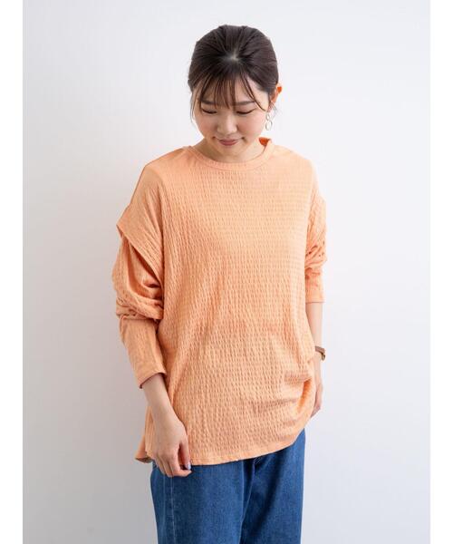 Green　Parks（グリーンパークス）の「ワッシャーカットプルオーバー＊（Tシャツ/カットソー・レディース・ブラック/ライラック/オレンジ/オフホワイト・FREE）」の22枚目の写真