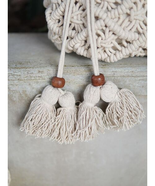 To the sea（トゥーザシー）の「マクラメ巾着バッグ（ショルダーバッグ・レディース・アイボリー・FREE）」の10枚目の写真