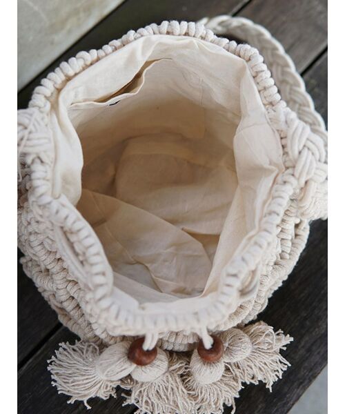 To the sea（トゥーザシー）の「マクラメ巾着バッグ（ショルダーバッグ・レディース・アイボリー・FREE）」の11枚目の写真
