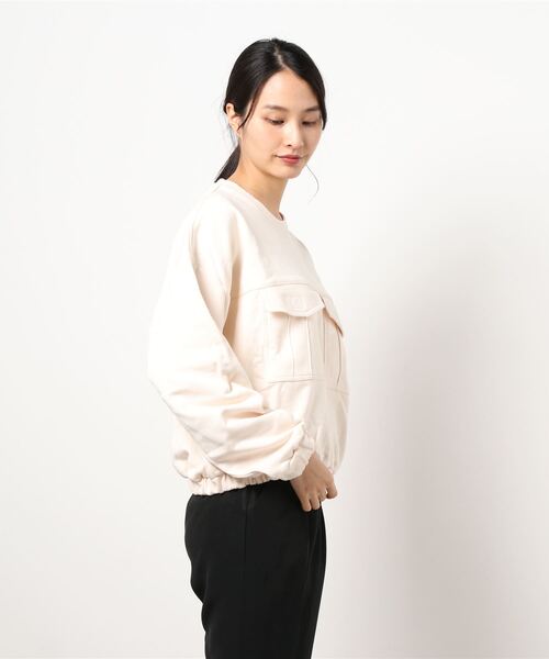 PIPING HOT FUTURE（パイピングホットフューチャー）の「LS OVERSIZE CARGO POCKET CREW SWEATSHIRT（スウェット・レディース・シャンパン・XS/S/L/M）」の12枚目の写真