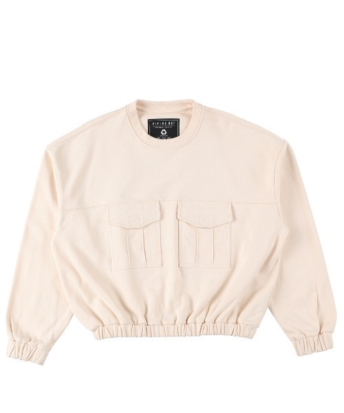 PIPING HOT FUTURE（パイピングホットフューチャー）の「LS OVERSIZE CARGO POCKET CREW SWEATSHIRT（スウェット・レディース・シャンパン・XS/S/L/M）」の14枚目の写真