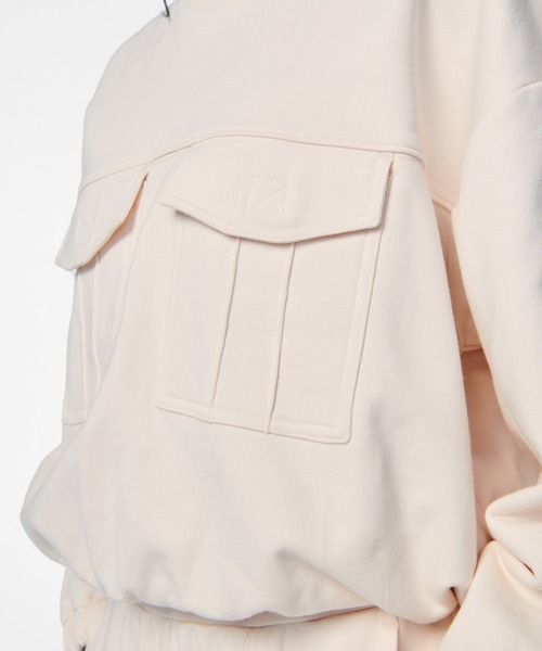 PIPING HOT FUTURE（パイピングホットフューチャー）の「LS OVERSIZE CARGO POCKET CREW SWEATSHIRT（スウェット・レディース・シャンパン・XS/S/L/M）」の10枚目の写真