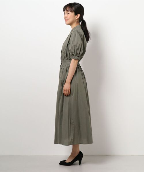 N.（N. Natural Beauty Basic）（エヌエヌナチュラルビューティーベーシック）の「【S Size Line】コットンローンシャツ衿ワンピース（ワンピース・レディース・ブラック/グレー/ブルー・SMALL/MEDIUM）」の4枚目の写真