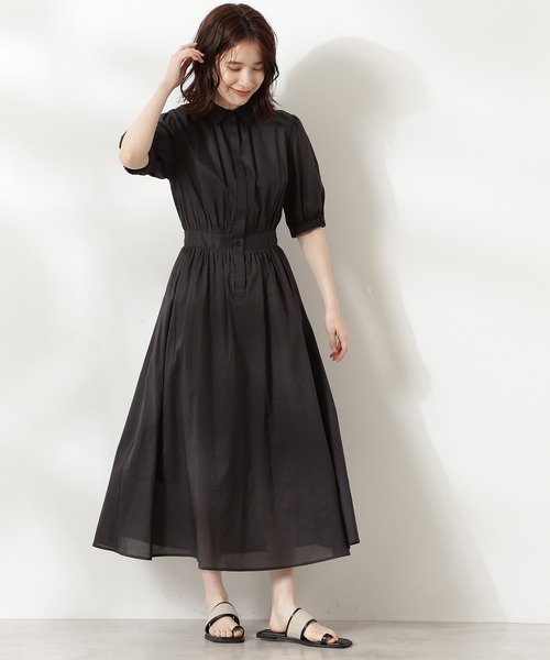 N.（N. Natural Beauty Basic）（エヌエヌナチュラルビューティーベーシック）の「【S Size Line】コットンローンシャツ衿ワンピース（ワンピース・レディース・ブラック/グレー/ブルー・SMALL/MEDIUM）」の6枚目の写真