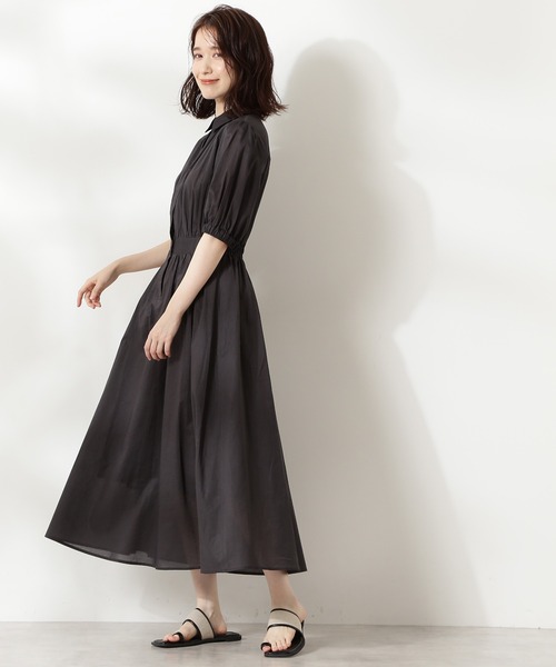 N.（N. Natural Beauty Basic）（エヌエヌナチュラルビューティーベーシック）の「【S Size Line】コットンローンシャツ衿ワンピース（ワンピース・レディース・ブラック/グレー/ブルー・SMALL/MEDIUM）」の7枚目の写真