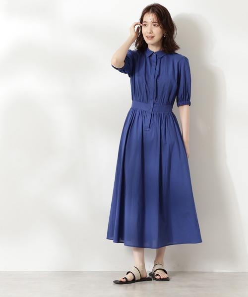 N.（N. Natural Beauty Basic）（エヌエヌナチュラルビューティーベーシック）の「【S Size Line】コットンローンシャツ衿ワンピース（ワンピース・レディース・ブラック/グレー/ブルー・SMALL/MEDIUM）」の10枚目の写真