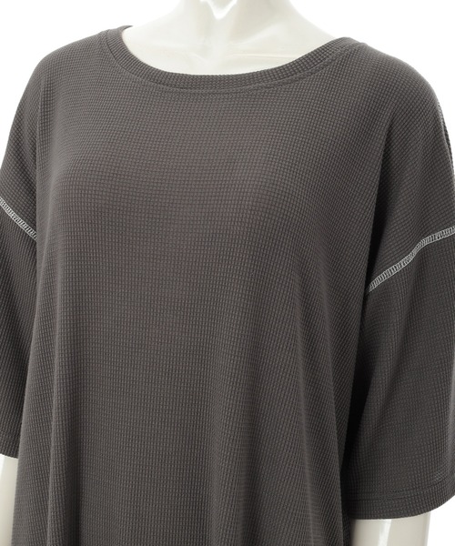 fifth（フィフス）の「バイカラーステッチワッフルワンピース（ワンピース・レディース・ホワイト/グレー/モカ・MEDIUM）」の9枚目の写真