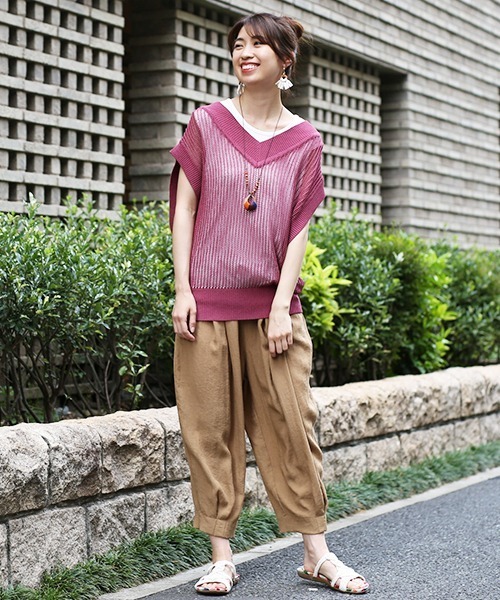 チチカカ（チチカカ）の「ドロップウッドポイントカラーネックレス（ネックレス・レディース・ナチュラル/ブルー/オレンジ・FREE）」の17枚目の写真