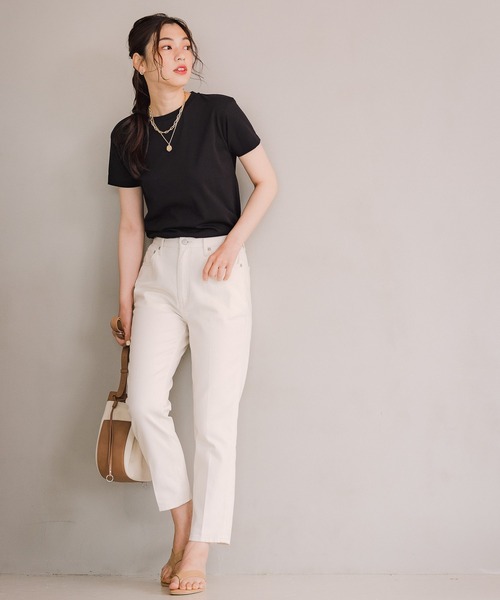 GLOBAL WORK（グローバルワーク）の「リラックス美人スタンダードＴ/948718（Tシャツ/カットソー・レディース・ホワイト/ブラック/ダークブラウン/パープル系その他4・LARGE/MEDIUM）」の21枚目の写真