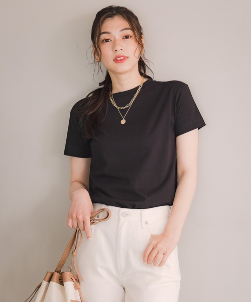 GLOBAL WORK（グローバルワーク）の「リラックス美人スタンダードＴ/948718（Tシャツ/カットソー・レディース・ホワイト/ブラック/ダークブラウン/パープル系その他4・LARGE/MEDIUM）」の22枚目の写真