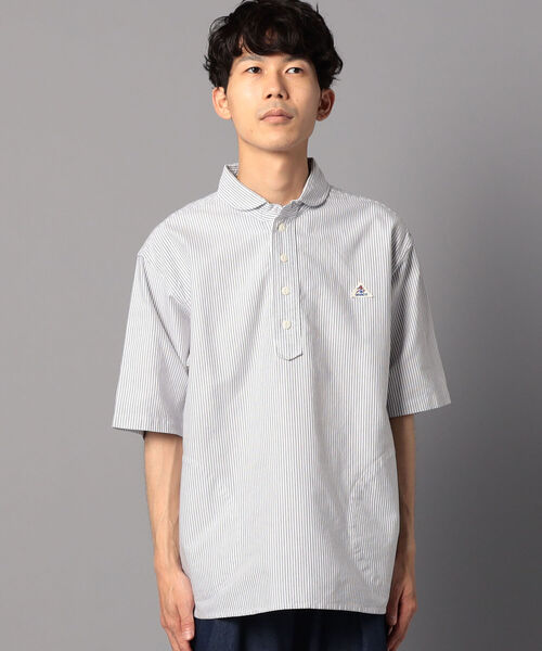 GLOSTER（グロスター）の「【GEVACO/ゲバコ】丸えり プルオーバーシャツ #GV131M02（シャツ/ブラウス・メンズ・ホワイト/ブルー系その他7・40/38/42）」の3枚目の写真