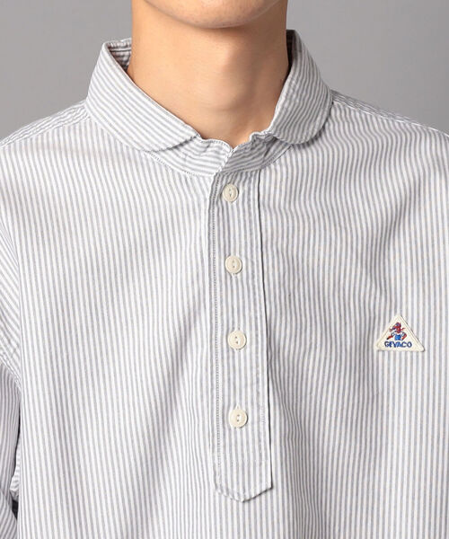 GLOSTER（グロスター）の「【GEVACO/ゲバコ】丸えり プルオーバーシャツ #GV131M02（シャツ/ブラウス・メンズ・ホワイト/ブルー系その他7・40/38/42）」の6枚目の写真