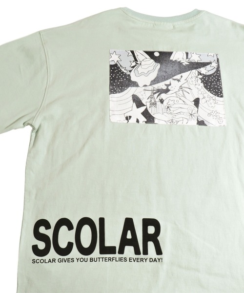 ScoLar（スカラー）の「ネコアート柄アップリケBIG Tシャツ（Tシャツ/カットソー・レディース・ブラック/オフホワイト/グリーン・M）」の14枚目の写真