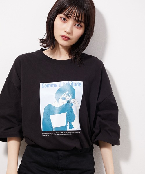 JUNRED（ジュンレッド）の「レトロプリントTEE（Tシャツ/カットソー・メンズ・ホワイト/ブラック/ライトグリーン・S/M/L）」の2枚目の写真