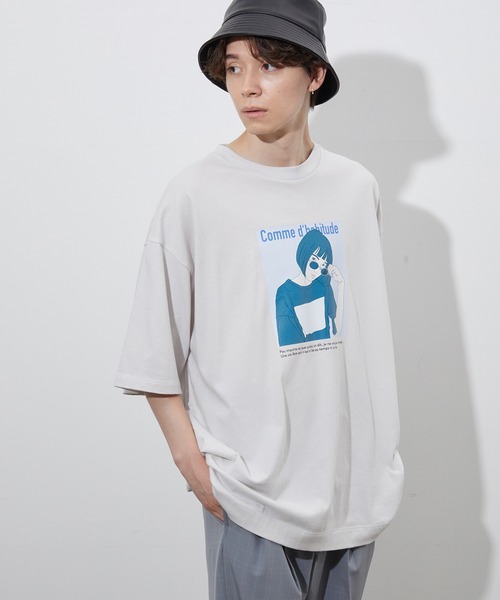 JUNRED（ジュンレッド）の「レトロプリントTEE（Tシャツ/カットソー・メンズ・ホワイト/ブラック/ライトグリーン・S/M/L）」の9枚目の写真