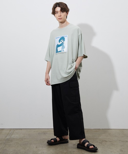 JUNRED（ジュンレッド）の「レトロプリントTEE（Tシャツ/カットソー・メンズ・ホワイト/ブラック/ライトグリーン・S/M/L）」の7枚目の写真