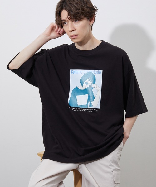 JUNRED（ジュンレッド）の「レトロプリントTEE（Tシャツ/カットソー・メンズ・ホワイト/ブラック/ライトグリーン・S/M/L）」の15枚目の写真