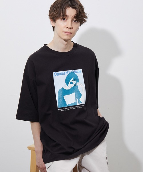 JUNRED（ジュンレッド）の「レトロプリントTEE（Tシャツ/カットソー・メンズ・ホワイト/ブラック/ライトグリーン・S/M/L）」の4枚目の写真