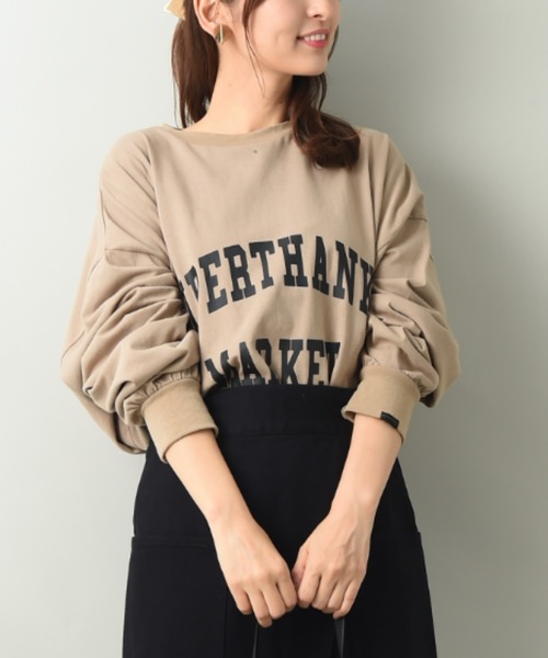 SUPERTHANKS(スーパーサンクス)の「【SUPERTHANKS】COLLEGE LOGO LONG SLEEVE BID T-SHIRT(Tシャツ/カットソー・レディース・モカ/ブラック・FREE)」の2枚目の写真