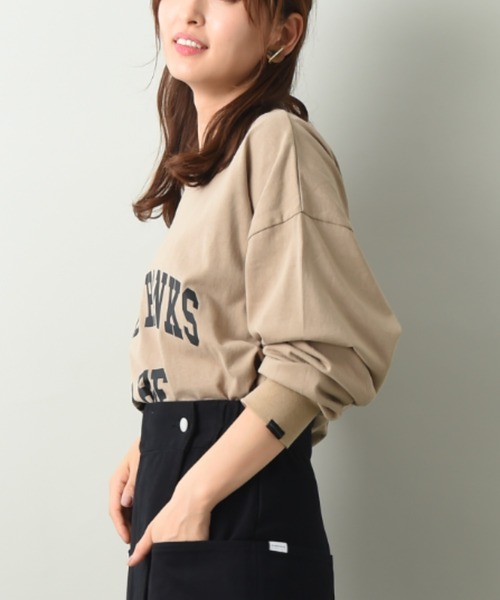 SUPERTHANKS(スーパーサンクス)の「【SUPERTHANKS】COLLEGE LOGO LONG SLEEVE BID T-SHIRT(Tシャツ/カットソー・レディース・モカ/ブラック・FREE)」の6枚目の写真