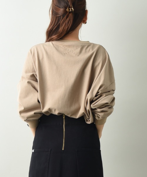 SUPERTHANKS(スーパーサンクス)の「【SUPERTHANKS】COLLEGE LOGO LONG SLEEVE BID T-SHIRT(Tシャツ/カットソー・レディース・モカ/ブラック・FREE)」の7枚目の写真
