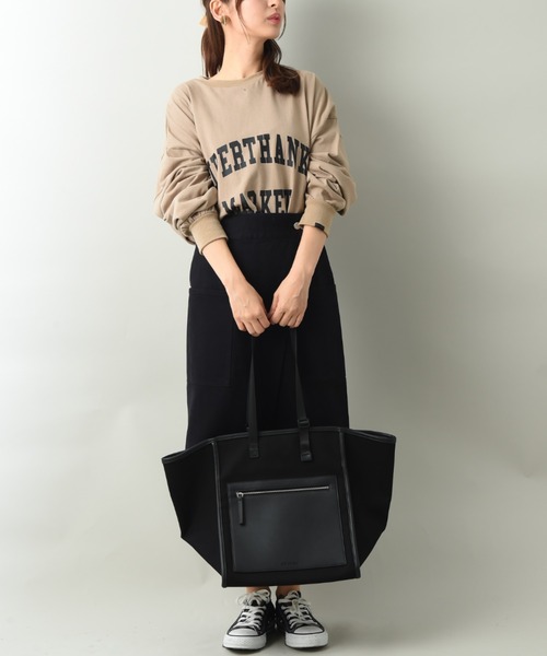 SUPERTHANKS(スーパーサンクス)の「【SUPERTHANKS】COLLEGE LOGO LONG SLEEVE BID T-SHIRT(Tシャツ/カットソー・レディース・モカ/ブラック・FREE)」の9枚目の写真