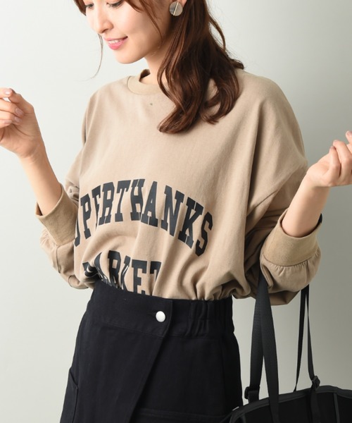 SUPERTHANKS(スーパーサンクス)の「【SUPERTHANKS】COLLEGE LOGO LONG SLEEVE BID T-SHIRT(Tシャツ/カットソー・レディース・モカ/ブラック・FREE)」の13枚目の写真