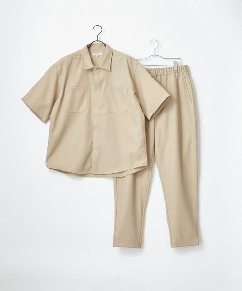 Craft Nicholson（クラフトニコルソン）の「【 セットアップ 】スタプレ オーバーサイズ ダブルポケット 半袖ワークシャツ＆ワイドテーパードイージーパンツ（シャツ/ブラウス・メンズ・ブラウン/ブラック/カーキ/ベージュ/ベージュ系その他/ネイビー/ブルー系その他・L/M）」の3枚目の写真