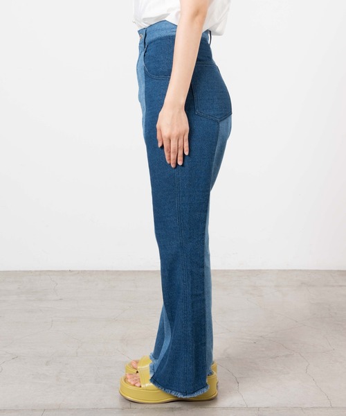 DuKKah（デュカ）の「dukkah/【低身長向け】パッチワークデニムパンツ（デニムパンツ・レディース・インディゴブルー・X-SMALL）」の5枚目の写真