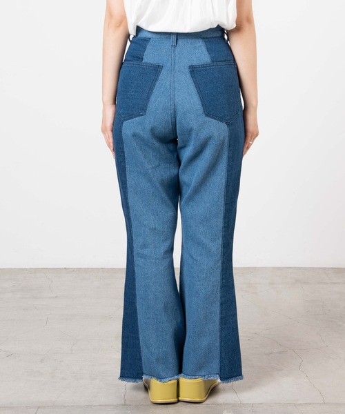 DuKKah（デュカ）の「dukkah/【低身長向け】パッチワークデニムパンツ（デニムパンツ・レディース・インディゴブルー・X-SMALL）」の6枚目の写真