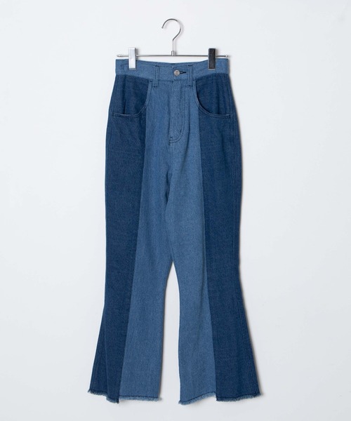 DuKKah（デュカ）の「dukkah/【低身長向け】パッチワークデニムパンツ（デニムパンツ・レディース・インディゴブルー・X-SMALL）」の7枚目の写真