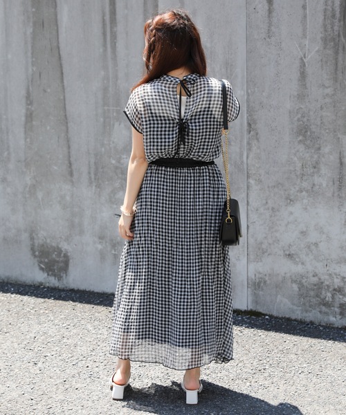 ap retro（アプレトロ）の「ギンガムチェック消しプリーツロングスカート【ZOZO限定アイテム】（スカート・レディース・ブラック・FREE）」の15枚目の写真