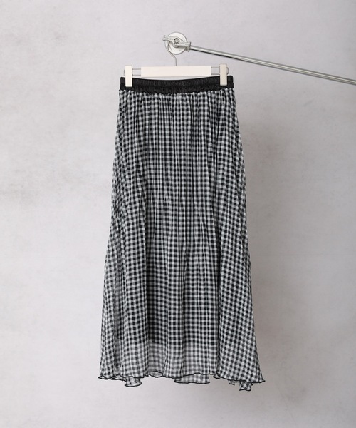 ap retro（アプレトロ）の「ギンガムチェック消しプリーツロングスカート【ZOZO限定アイテム】（スカート・レディース・ブラック・FREE）」の17枚目の写真