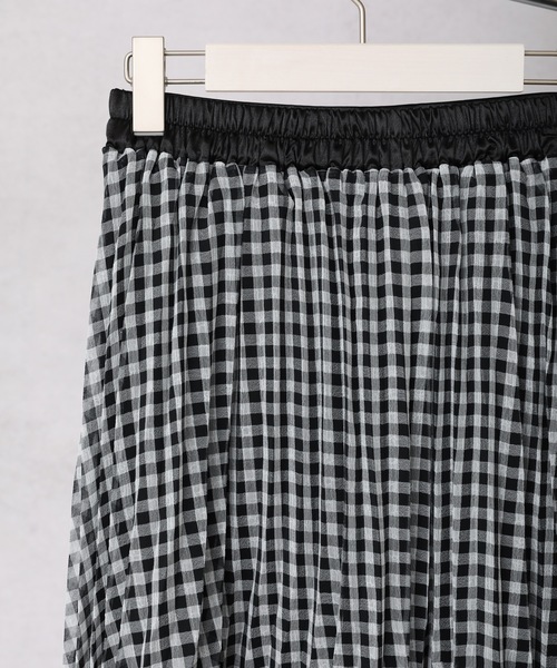ap retro（アプレトロ）の「ギンガムチェック消しプリーツロングスカート【ZOZO限定アイテム】（スカート・レディース・ブラック・FREE）」の18枚目の写真