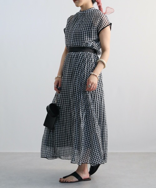 ap retro（アプレトロ）の「ギンガムチェック消しプリーツロングスカート【ZOZO限定アイテム】（スカート・レディース・ブラック・FREE）」の22枚目の写真
