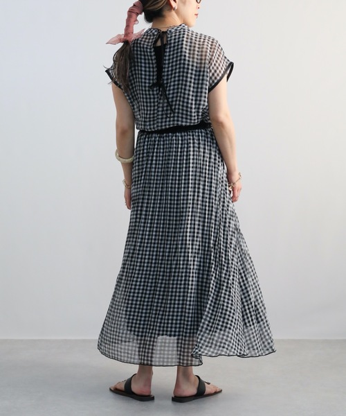 ap retro（アプレトロ）の「ギンガムチェック消しプリーツロングスカート【ZOZO限定アイテム】（スカート・レディース・ブラック・FREE）」の21枚目の写真