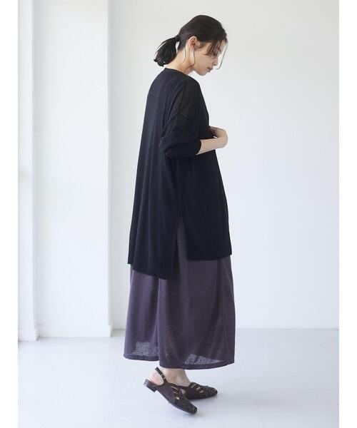 Green　Parks（グリーンパークス）の「麻ブレンドノースリーブカットワンピース＊（ワンピース・レディース・オフホワイト/キャメル/チャコールグレー・FREE）」の10枚目の写真