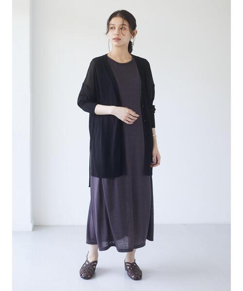 Green　Parks（グリーンパークス）の「麻ブレンドノースリーブカットワンピース＊（ワンピース・レディース・オフホワイト/キャメル/チャコールグレー・FREE）」の11枚目の写真