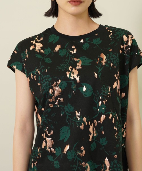 EBONY（エボニー）の「【EBONY(エボニー)】フォイルフラワーTシャツ E21SS/T-06（Tシャツ/カットソー・レディース・ホワイト/ブラック・2）」の10枚目の写真