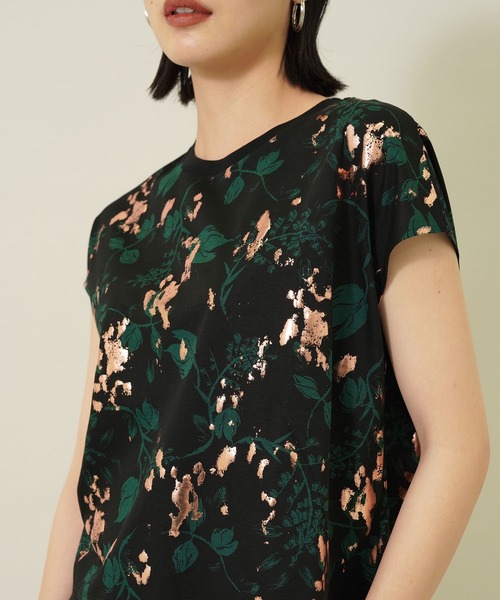 EBONY（エボニー）の「【EBONY(エボニー)】フォイルフラワーTシャツ E21SS/T-06（Tシャツ/カットソー・レディース・ホワイト/ブラック・2）」の11枚目の写真