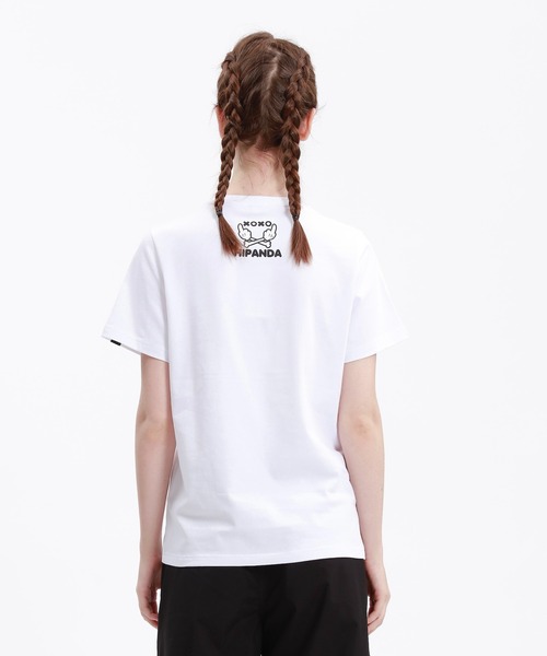 HIPANDA(ハイパンダ)の「HIPANDA ハイパンダ レディース F××K風ドクロモチーフ スパンコール刺繍 半袖Tシャツ(Tシャツ/カットソー・レディース・ホワイト/ブラック・X-LARGE/MEDIUM/LARGE/SMALL)」の4枚目の写真