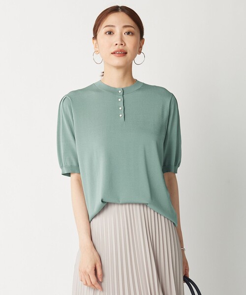 J.PRESS(ジェイプレス)の「【洗える】レーヨンストレッチ ニットブラウス(ニット/セーター・レディース・ピンク系/ネイビー系/ベージュ系/スモーキーグリーン系・LARGE/MEDIUM)」の3枚目の写真