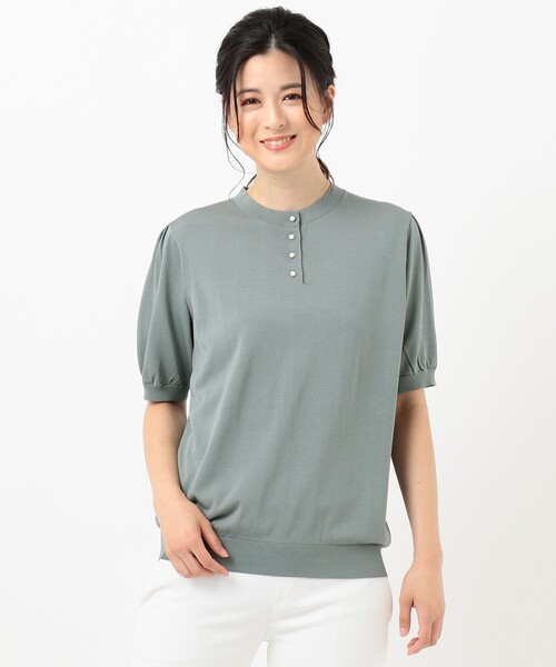 J.PRESS(ジェイプレス)の「【洗える】レーヨンストレッチ ニットブラウス(ニット/セーター・レディース・ピンク系/ネイビー系/ベージュ系/スモーキーグリーン系・LARGE/MEDIUM)」の9枚目の写真