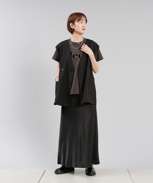 DouDou(ドゥドゥ)の「ノーカラーベスト(ベスト・レディース・ブラック/ベージュ/イエロー・FREE)」の4枚目の写真