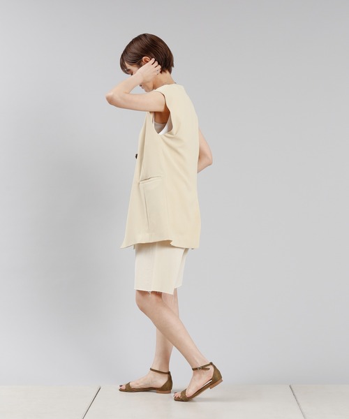 DouDou(ドゥドゥ)の「ノーカラーベスト(ベスト・レディース・ブラック/ベージュ/イエロー・FREE)」の19枚目の写真